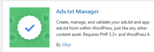 Install and Active Ads.txt Manager 